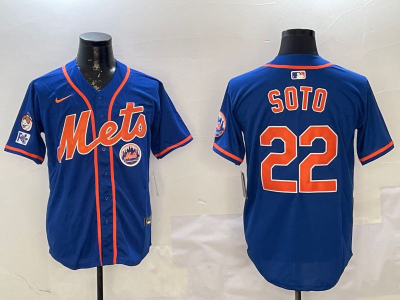 Men New York Mets #22 Soto Blue Game 2025 Nike MLB Jersey style 4
